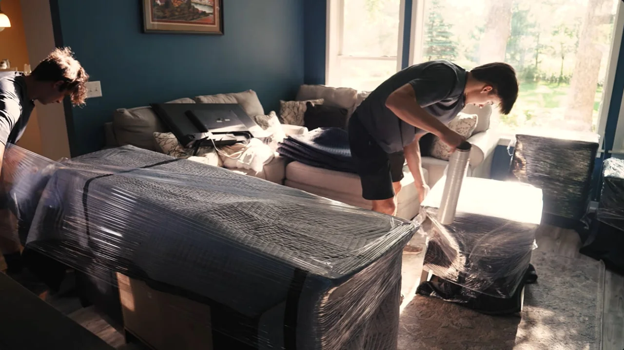 Furniture being protected inside a home